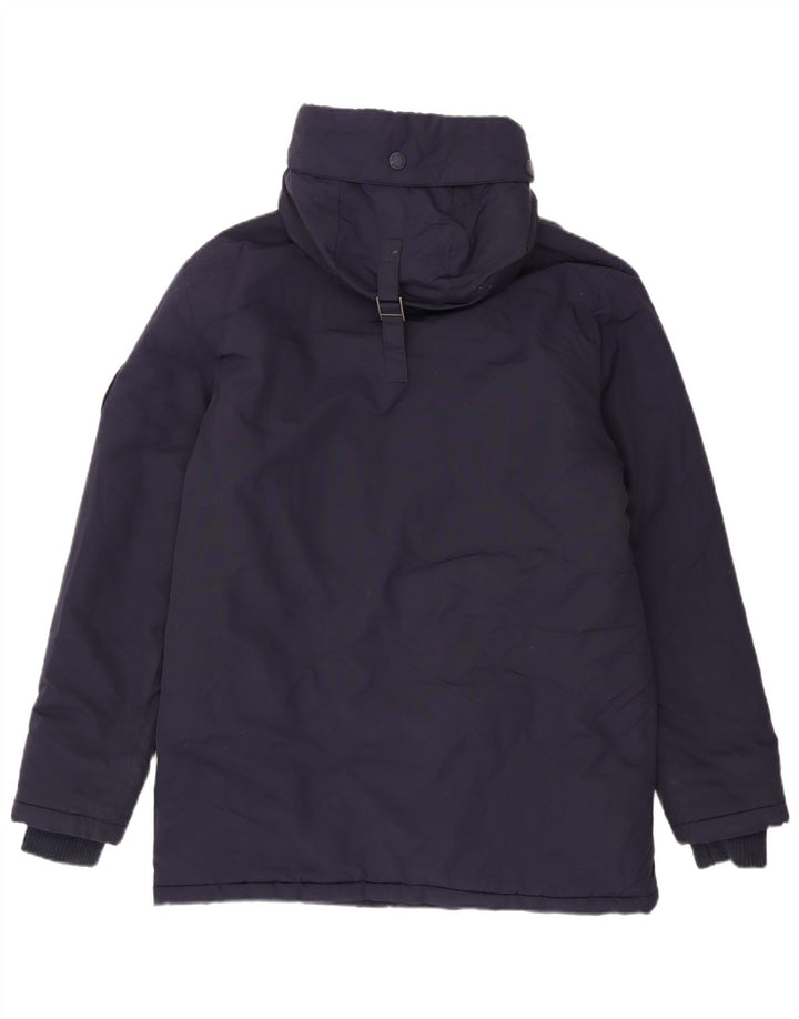 Giacca parka da uomo con cappuccio Superdry UK 40 Large in nylon blu navy