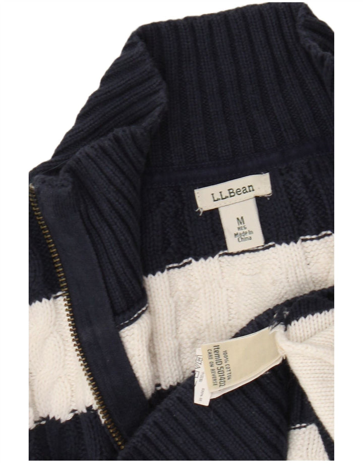 Maglione cardigan da donna L.L.BEAN UK 14 Cotone a righe blu navy medio
