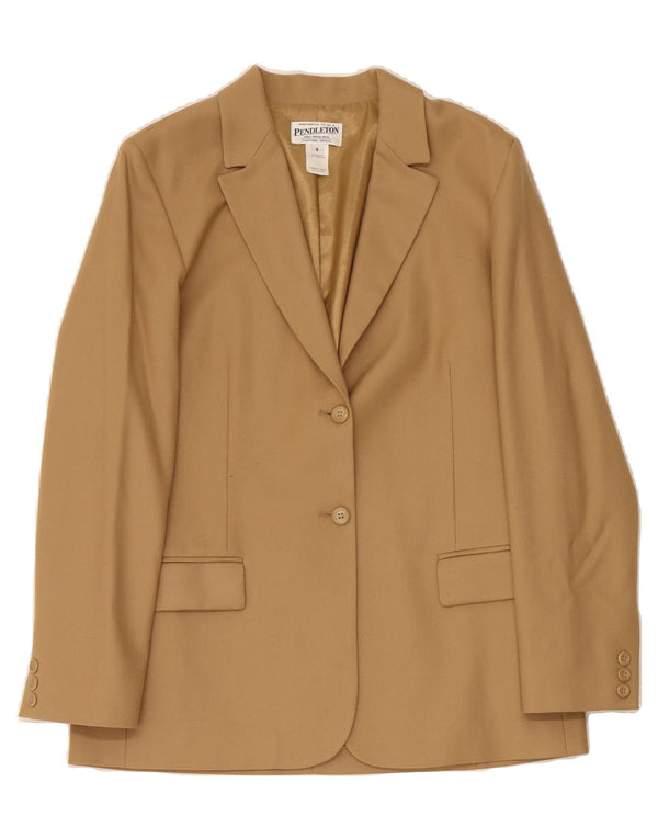 PENDLETON Womens Oversized 2 Button Blazer Jacket UK 8 Small  Beige Wool