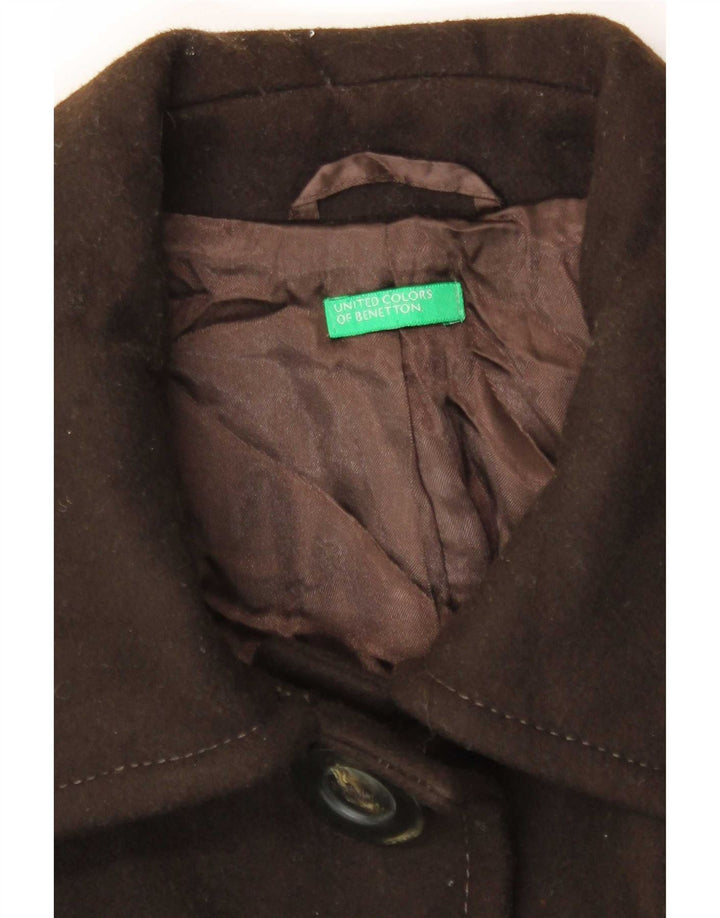 Cappotto Donna Benetton IT 46 Large Marrone Lana