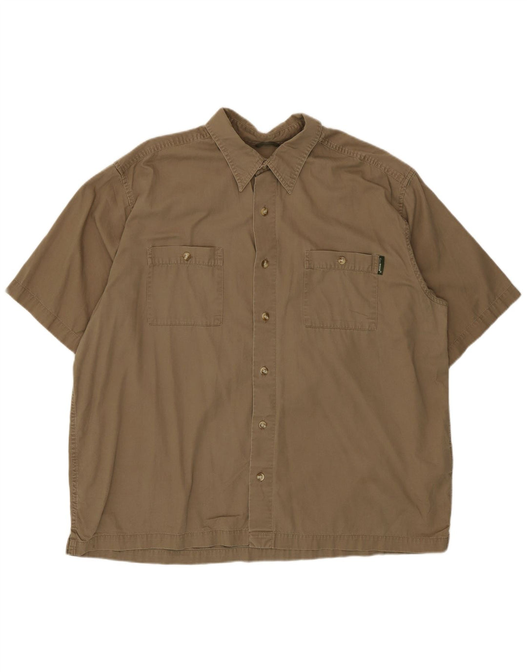Camicia a maniche corte da uomo Eddie Bauer XL in cotone beige