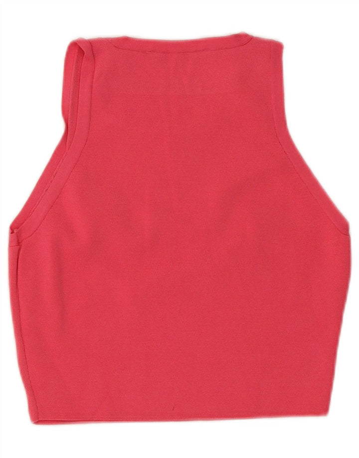 Canotta corta da donna Zara UK 12 Viscosa rosa medio