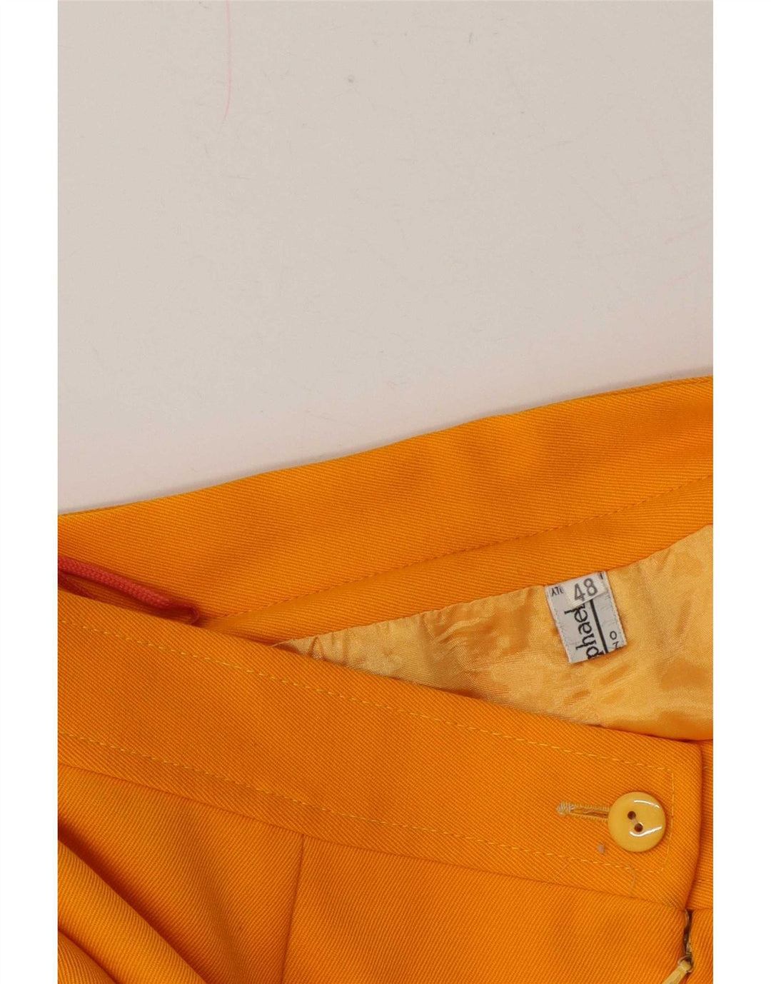 Gonna a trapezio da donna vintage W30 in lana arancione media