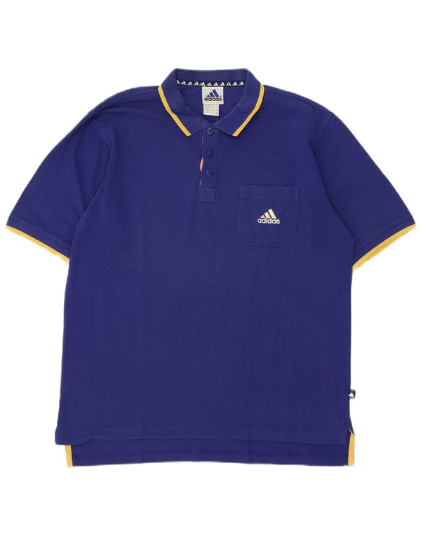 Polo Adidas da uomo UK 42/44 grande cotone blu navy