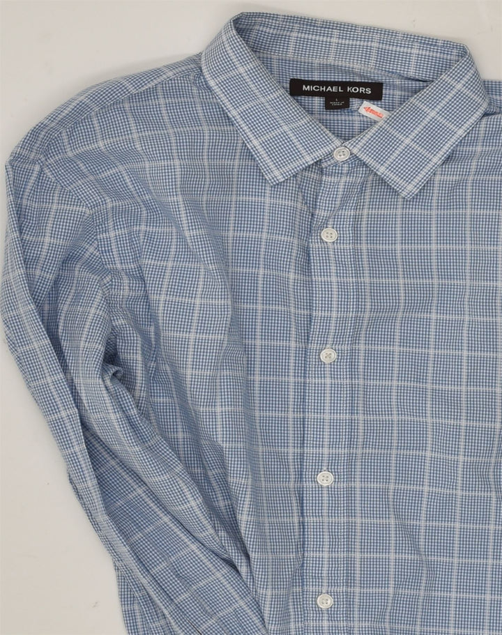 MICHAEL KORS Mens Shirt Large Blue Check Cotton | Vintage Michael Kors | Thrift | Second-Hand Michael Kors | Used Clothing | Messina Hembry 