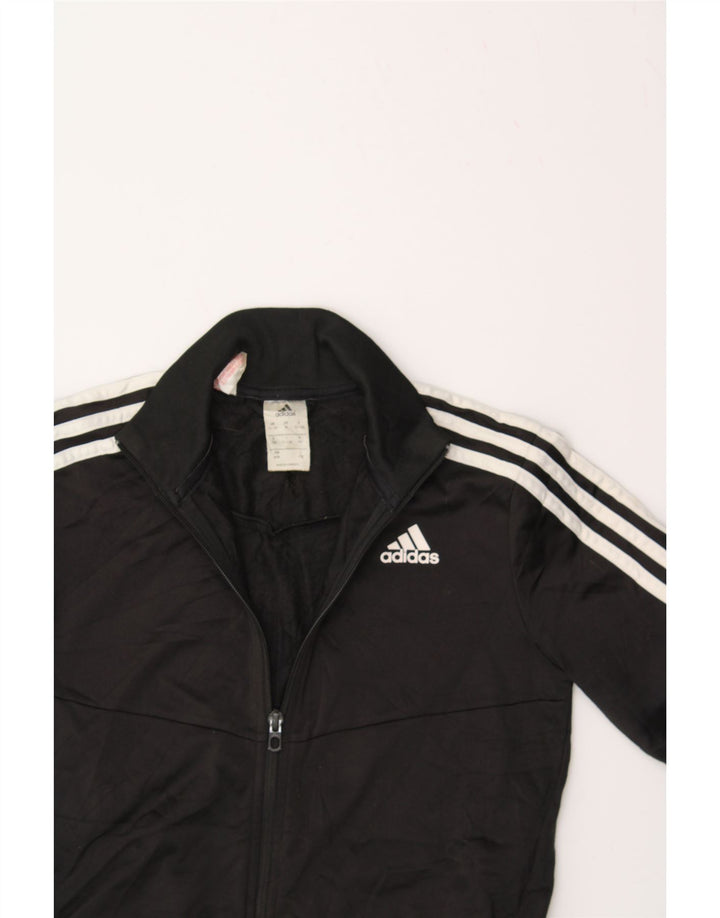 ADIDAS Boys Tracksuit Top Jacket 11-12 Years Black Polyester Vintage Adidas and Second-Hand Adidas from Messina Hembry 
