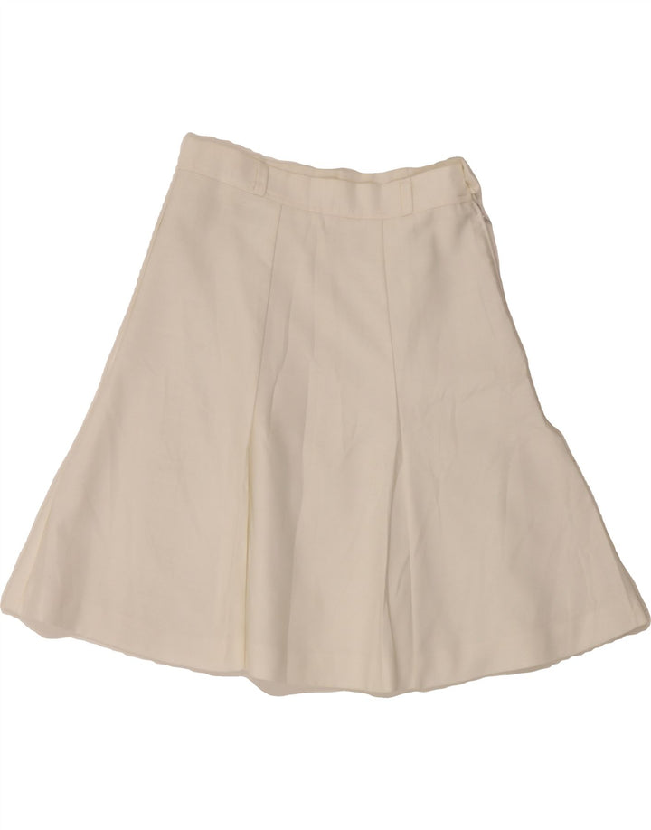 VINTAGE Womens A-Line Skirt W26 Small White Vintage Vintage and Second-Hand Vintage from Messina Hembry 