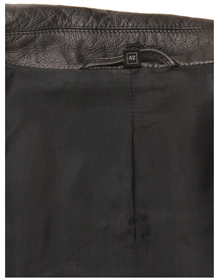 Giacca in pelle vintage da donna EU 42 grande nera