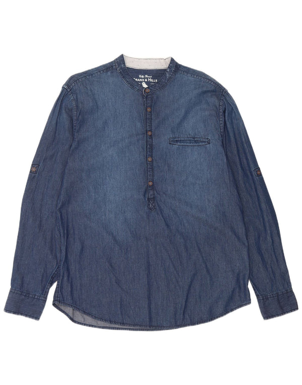 Camicia in denim pullover da uomo Grand & Hills XL in cotone blu