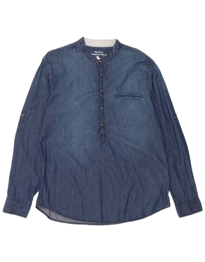 Camicia in denim pullover da uomo Grand & Hills XL in cotone blu