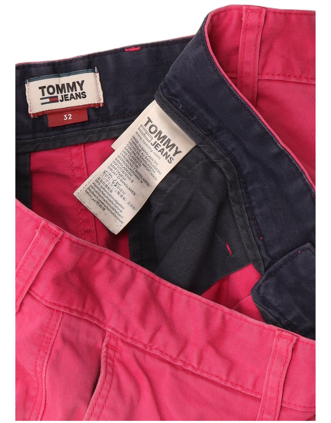 Pantaloncini chino da uomo Tommy Hilfiger W32 cotone rosa medio