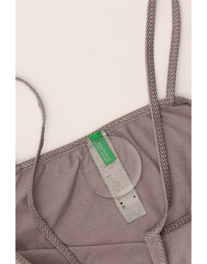 Top corto da donna Benetton UK 8 Small grigio in poliammide