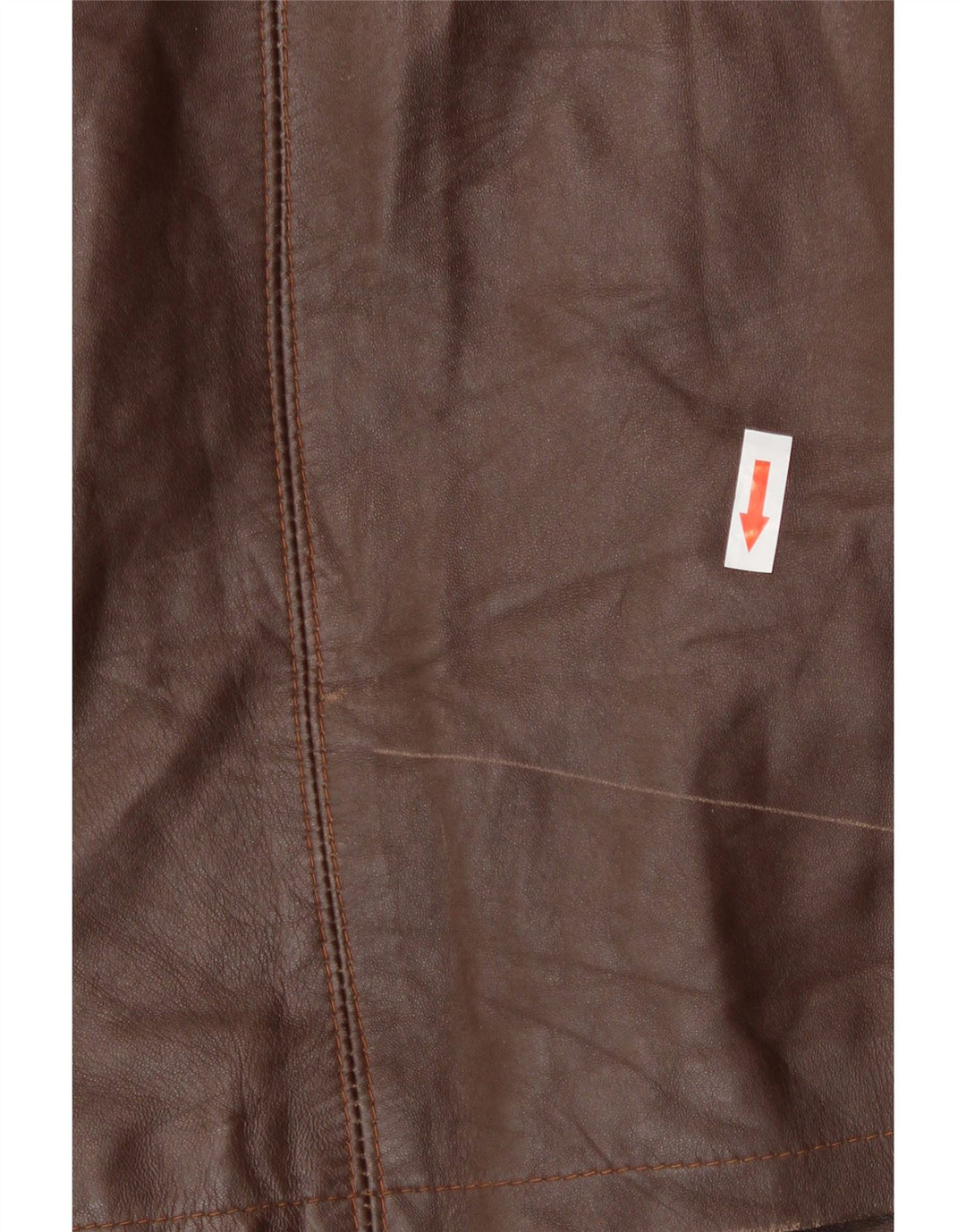 Cappotto in pelle vestibilità ampia con cappuccio da donna vintage IT 44 Pelle marrone medio