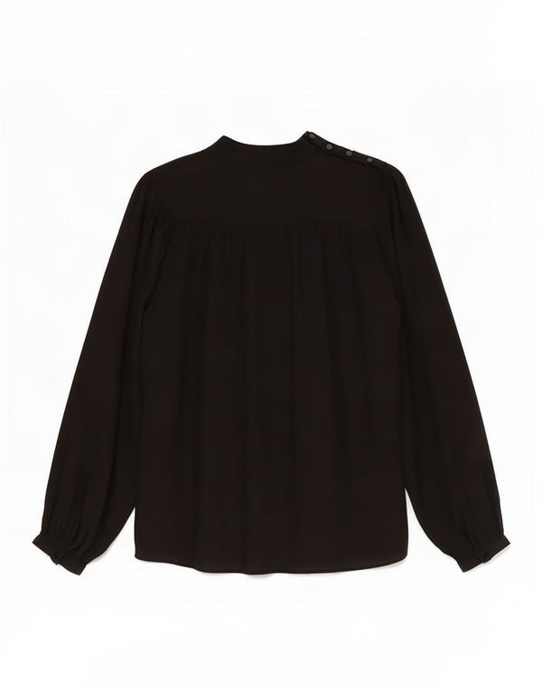 Camicetta oversize a maniche lunghe da donna Benetton UK 6 XS viscosa nera