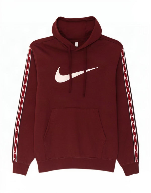 Felpa con cappuccio grafica Nike da uomo piccola in cotone bordeaux