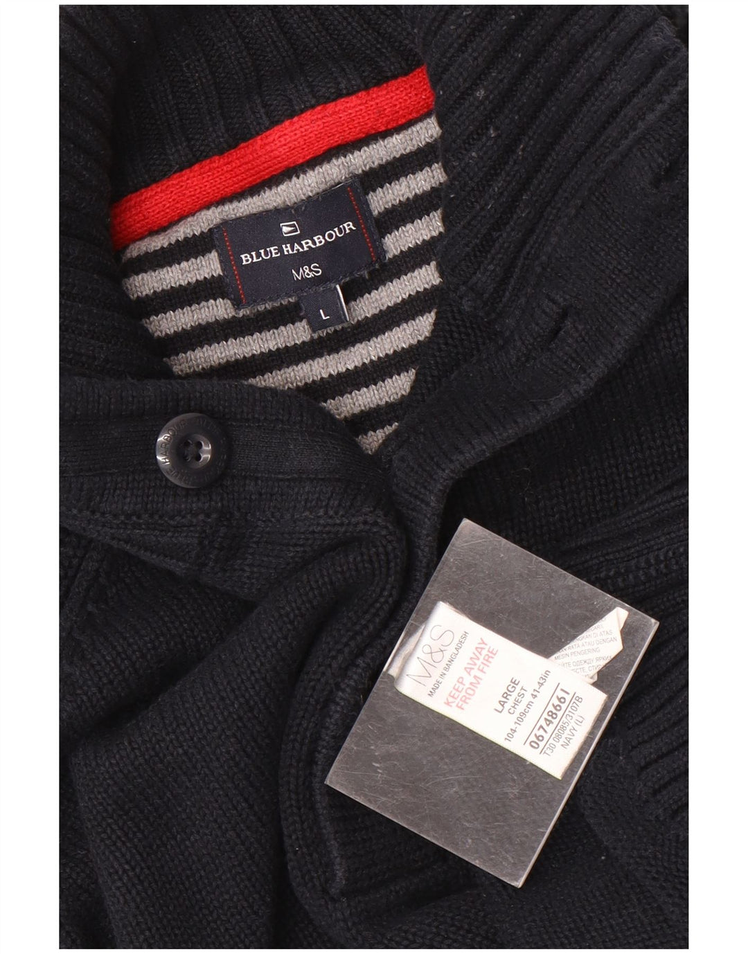 Maglione da uomo Marks & Spencer con bottoni e collo grande blu navy
