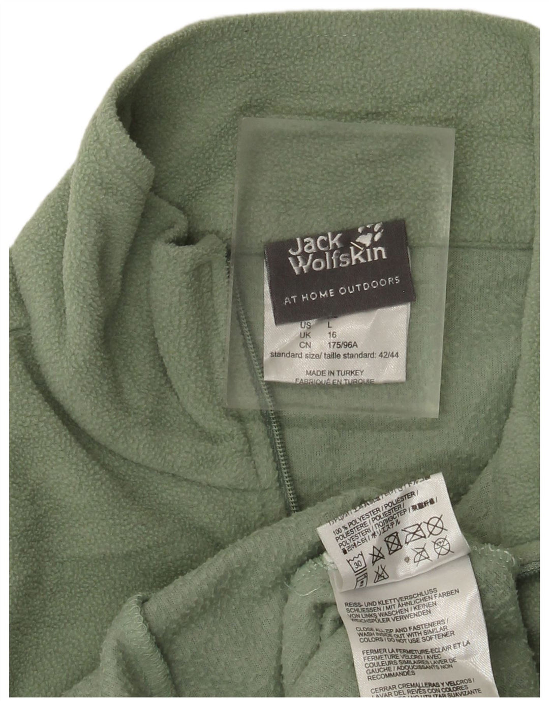 Maglione in pile da donna con collo con zip Jack Wolfskin UK 16 grande poliestere verde