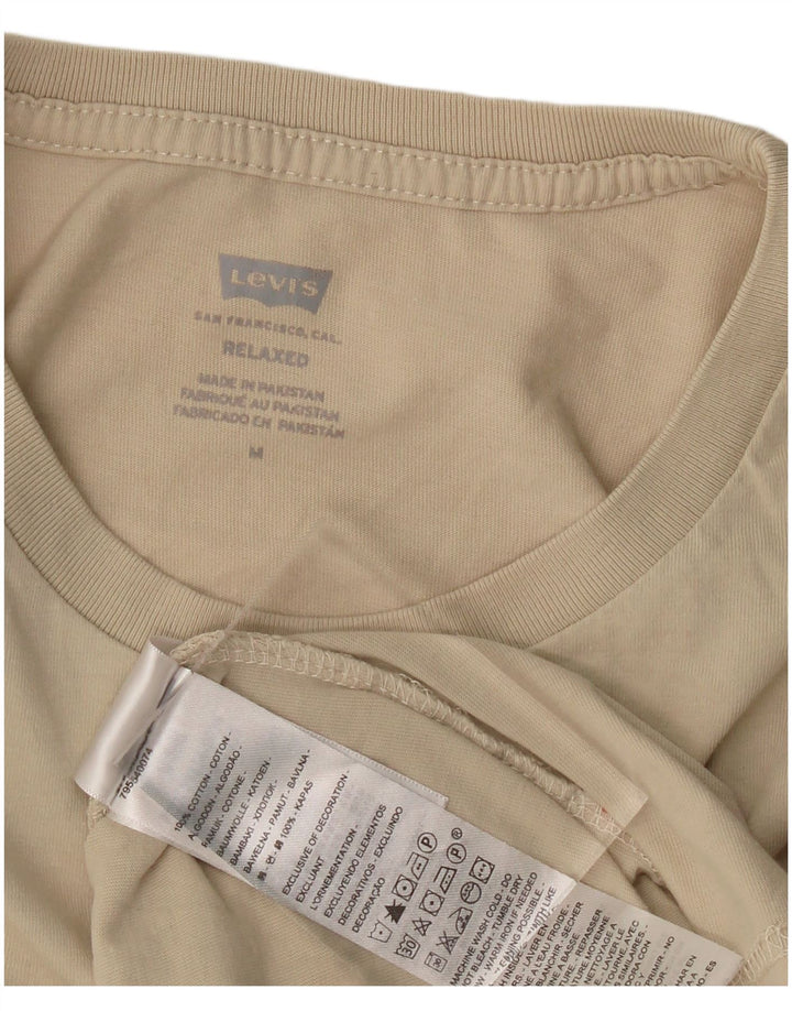LEVI'S Mens Relaxed T-Shirt Top Medium Beige Cotton