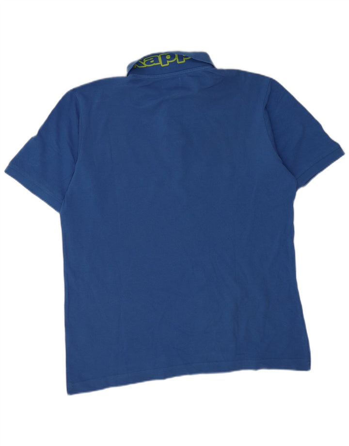 Polo grafica da uomo Kappa Large in cotone blu