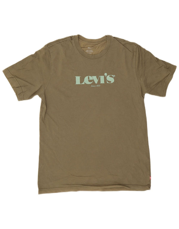 T-shirt grafica rilassata da uomo Levi's Top XS in cotone kaki