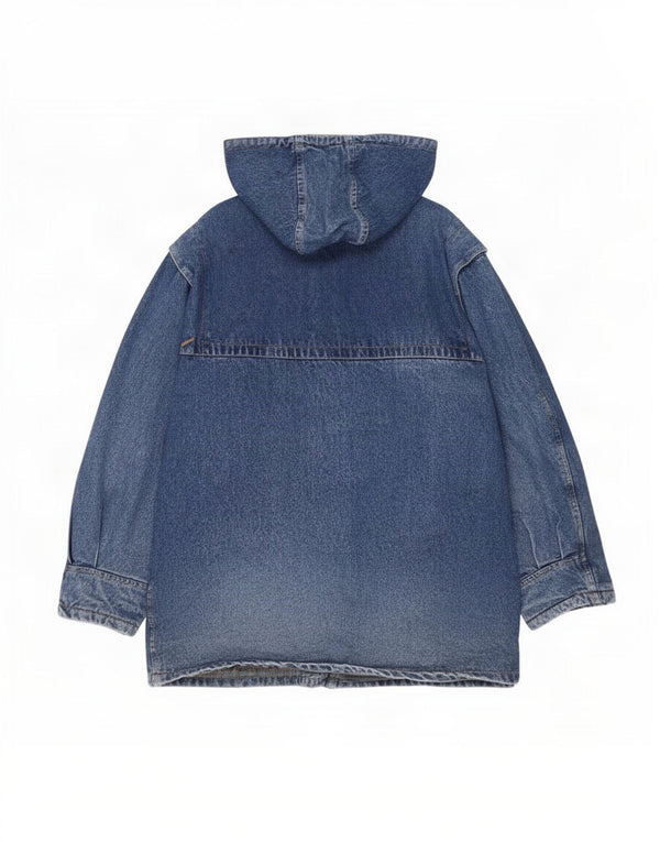 Vintage Mens Hooded Denim Jacket UK 40 Large Blue Cotton