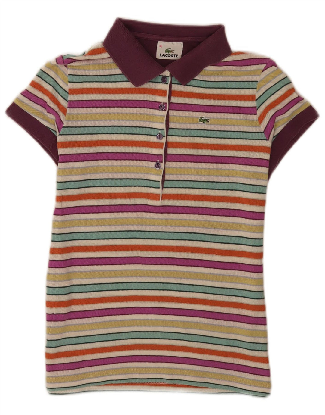 Polo regolare da donna Lacoste taglia 38 media a righe multicolore