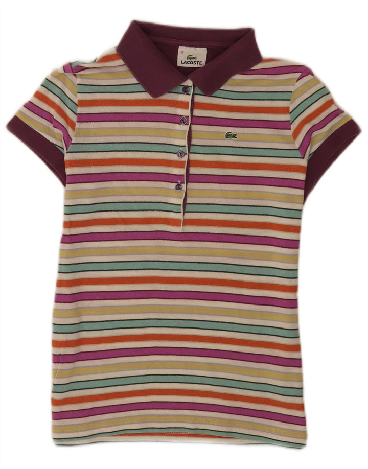 Polo regolare da donna Lacoste taglia 38 media a righe multicolore