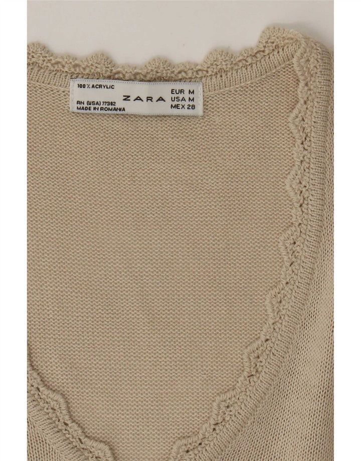 Canottiera da donna Zara UK 12 Acrilico beige medio
