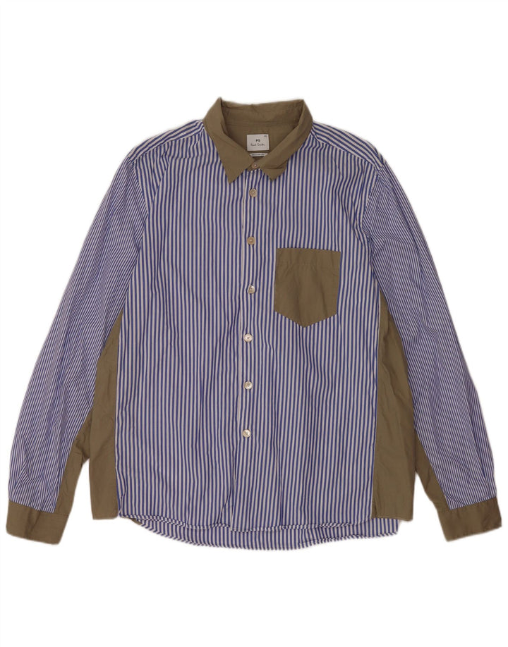 Camicia da uomo Regular Fit Paul Smith 2XL Blu Colourblock in cotone