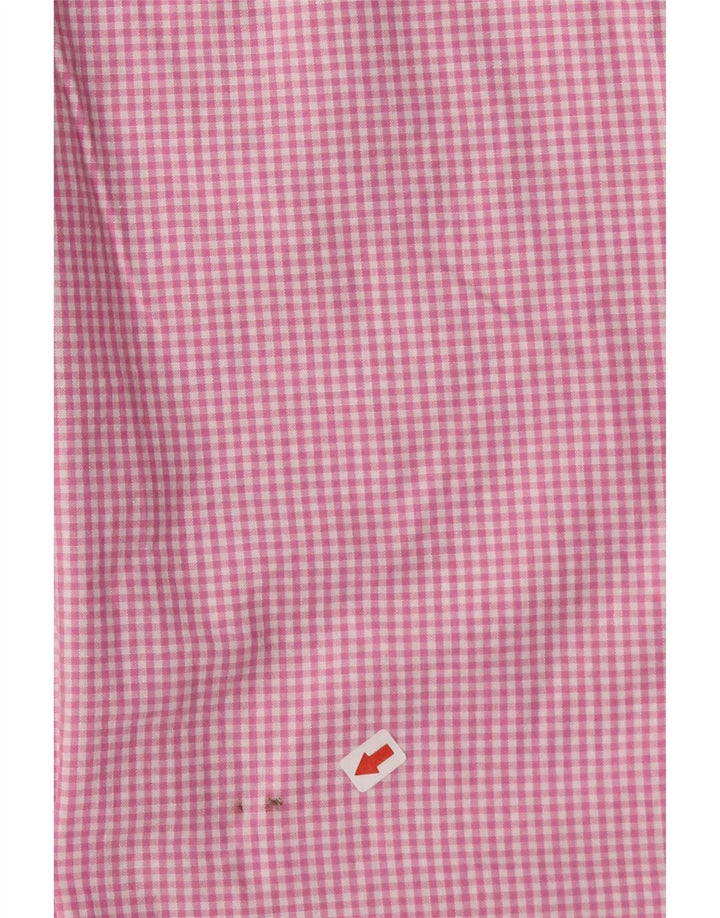 Camicia a maniche corte da uomo Chaps 2XL in cotone a quadretti rosa