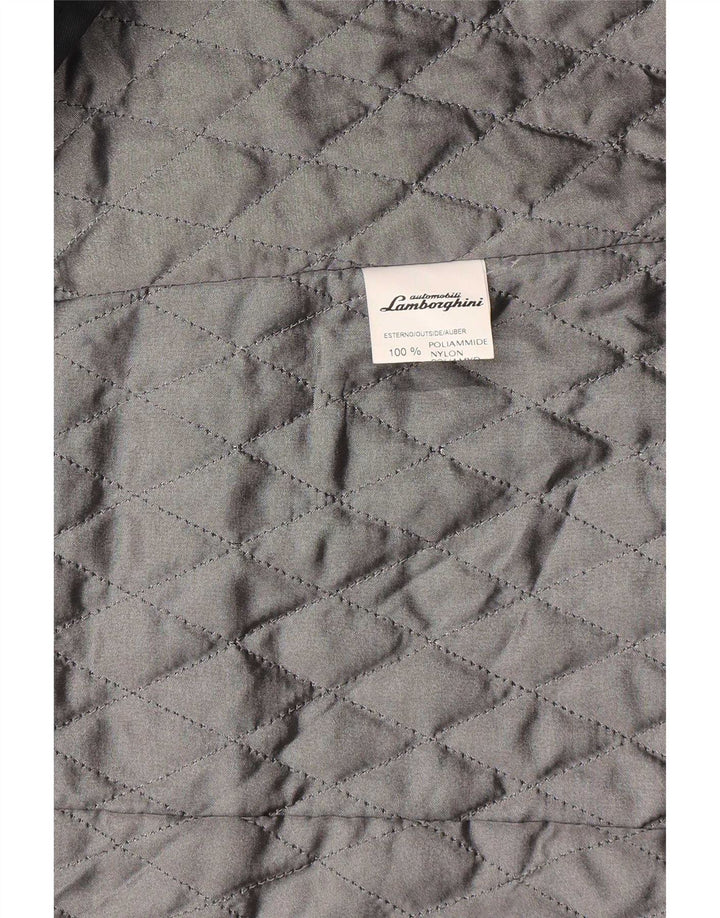 Giacca imbottita grafica da uomo Lamborghini UK 40 Large nera in poliammide