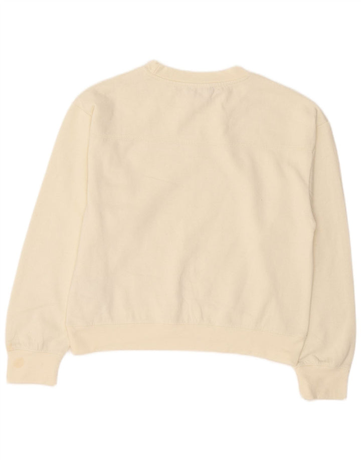 Felpa da donna Zara UK 14 poliestere bianco sporco medio