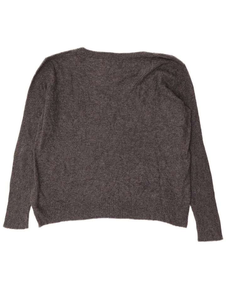 Maglione da donna con scollo a V oversize grafico da donna Gaudi UK 10 piccolo grigio