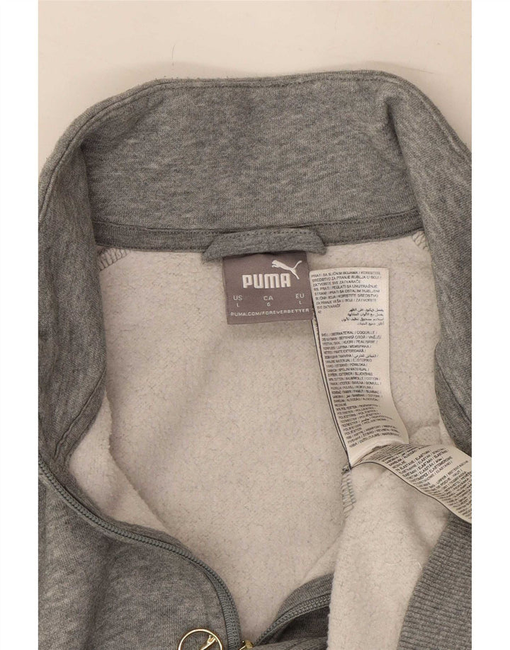 Giacca da tuta da uomo Puma Large in cotone color block grigio