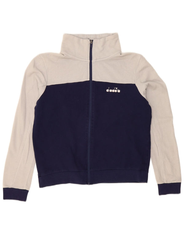 Giacca da tuta da donna Diadora UK 18 XL Blu navy in cotone color block