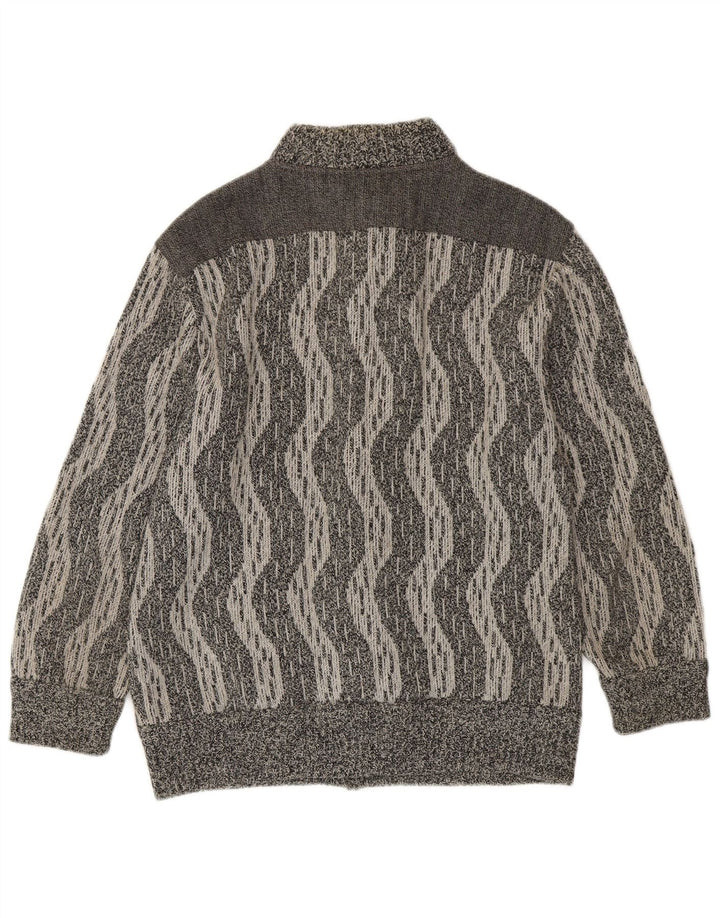 Maglione cardigan da uomo De Pletrl IT 50 Lana Chevron grigio medio