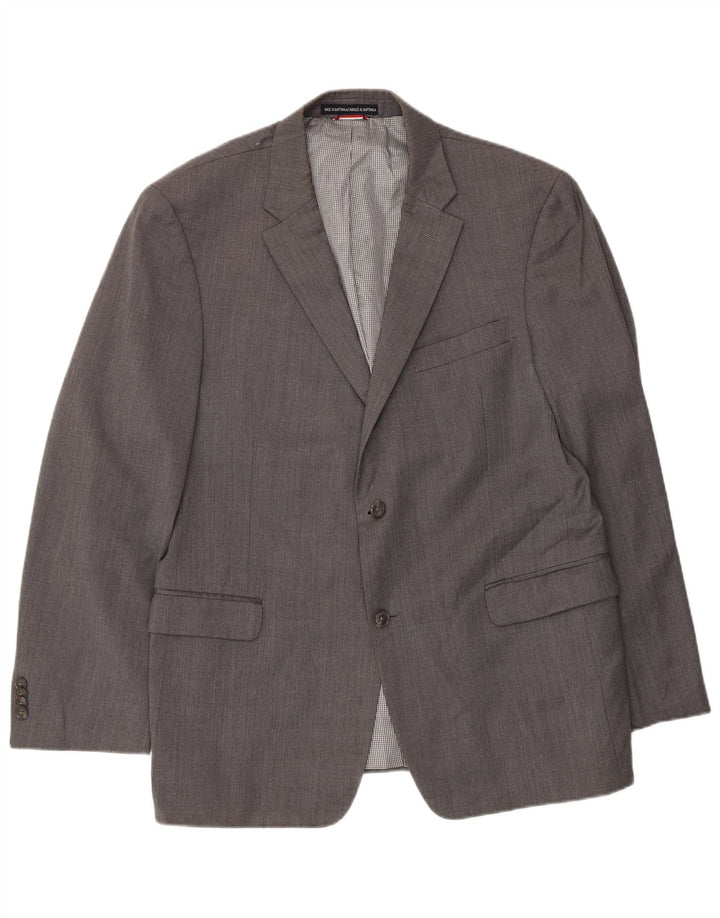 Giacca blazer da uomo a 2 bottoni Tommy Hilfiger UK 42 XL lana grigia