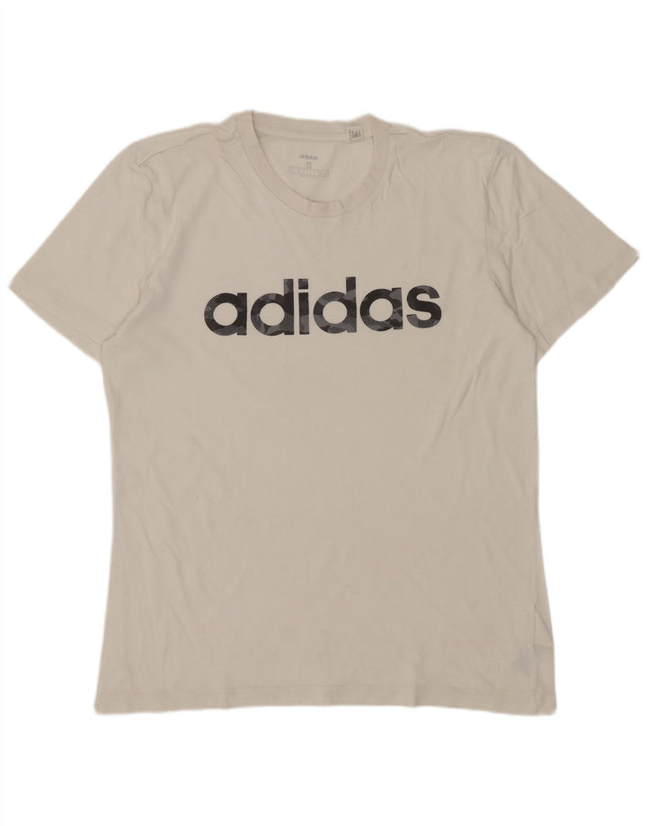 T-shirt grafica da uomo Adidas Top piccola in cotone bianco
