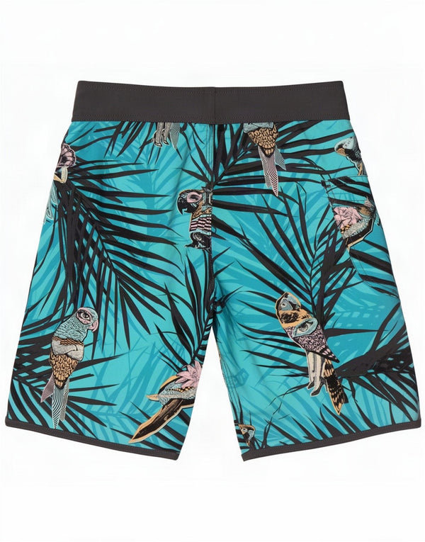 Volcom Pantaloncini da bagno hawaiani con grafica per ragazzi 9-10 anni Green Beach