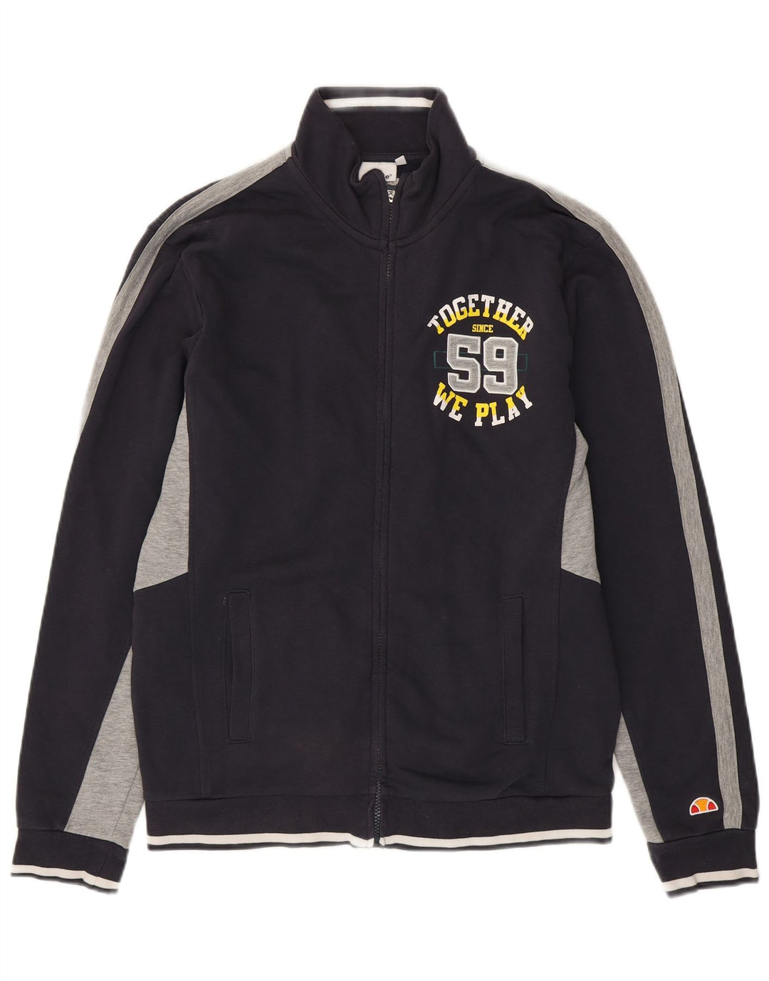 Giacca da ginnastica grafica da uomo Ellesse XL in cotone color block blu navy