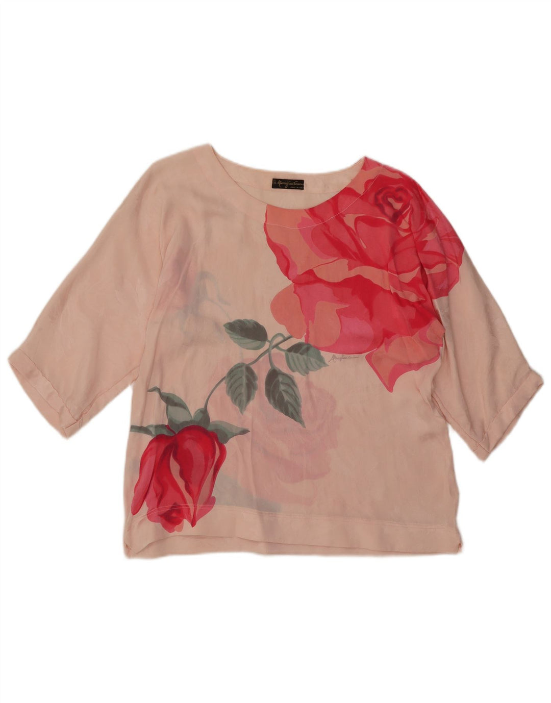 Mario Pucci Cecconi Camicetta trasparente da donna Top IT 44 Rosa medio floreale