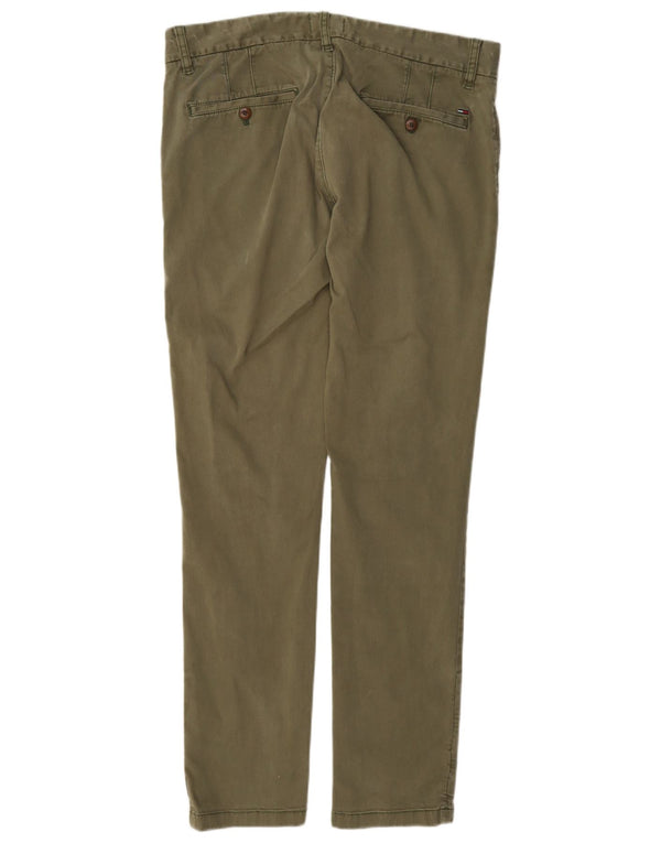 Pantaloni chino slim da uomo Tommy Hilfiger W34 L34 cotone kaki