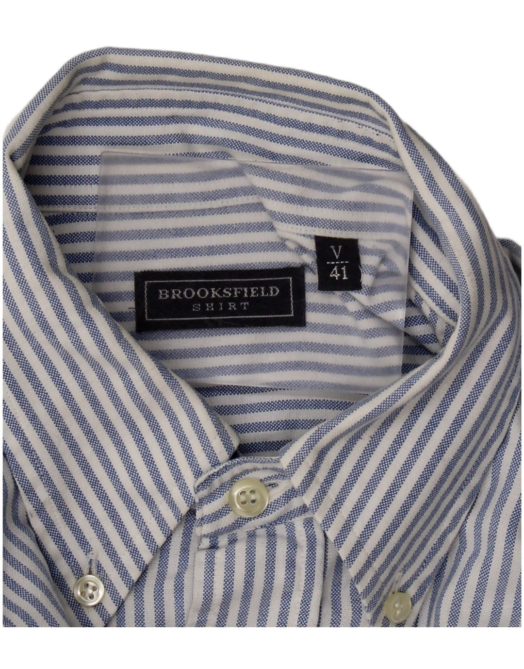 Camicia da uomo BROOKSFIELD taglia 41 cotone gessato blu medio