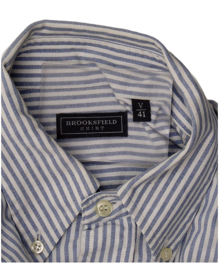 Camicia da uomo BROOKSFIELD taglia 41 cotone gessato blu medio