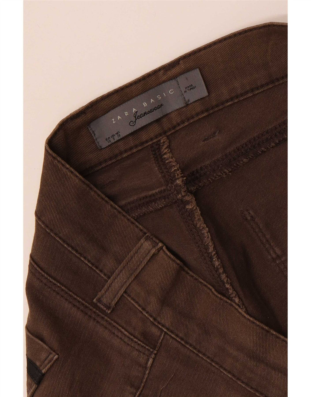 Jeans slim da donna Zara EU 38 Small W28 L31 Marrone