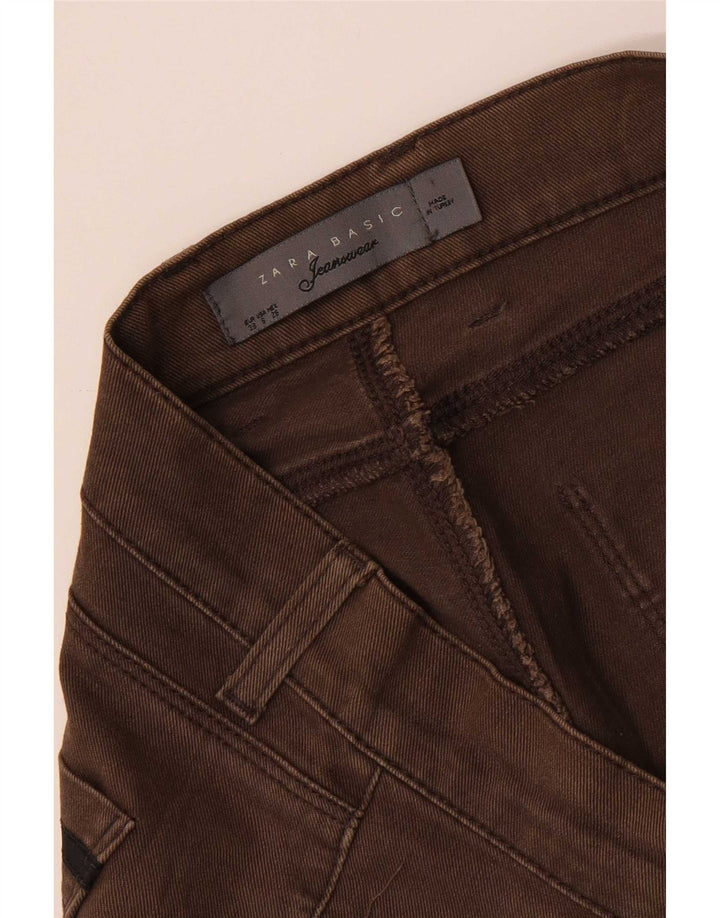 Jeans slim da donna Zara EU 38 Small W28 L31 Marrone