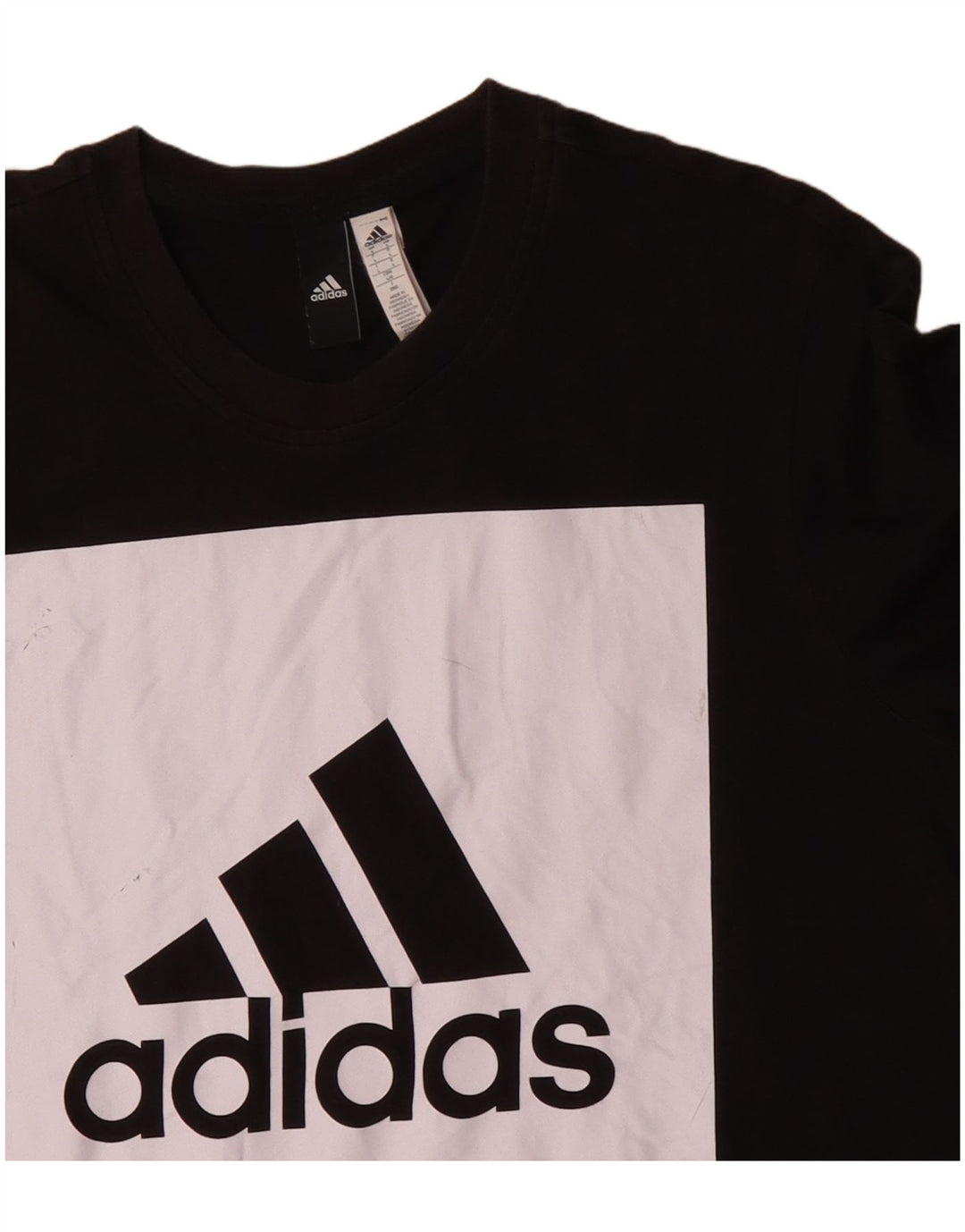 T-shirt grafica da uomo ADIDAS Top grande in cotone color block nero