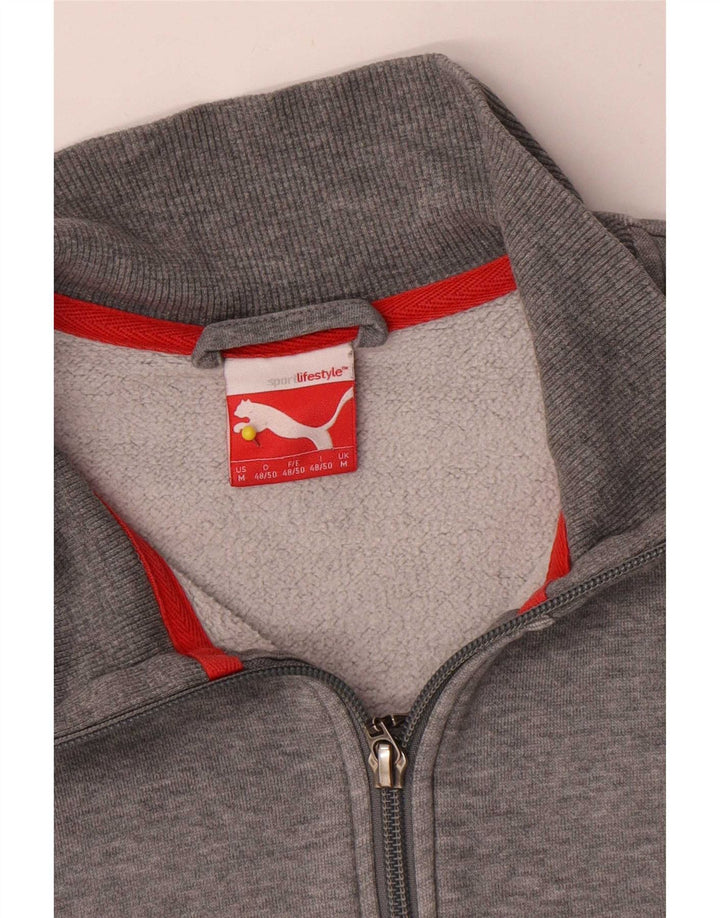 Giacca da tuta da uomo Puma in cotone grigio medio