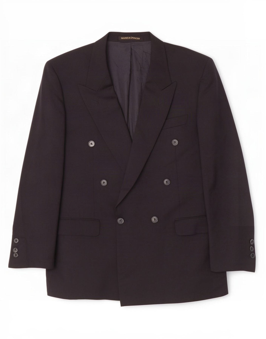 Giacca blazer doppiopetto da uomo Marks & Spencer UK 40 medio blu navy