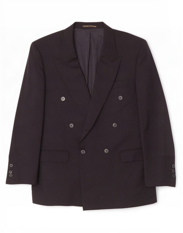 Giacca blazer doppiopetto da uomo Marks & Spencer UK 40 medio blu navy